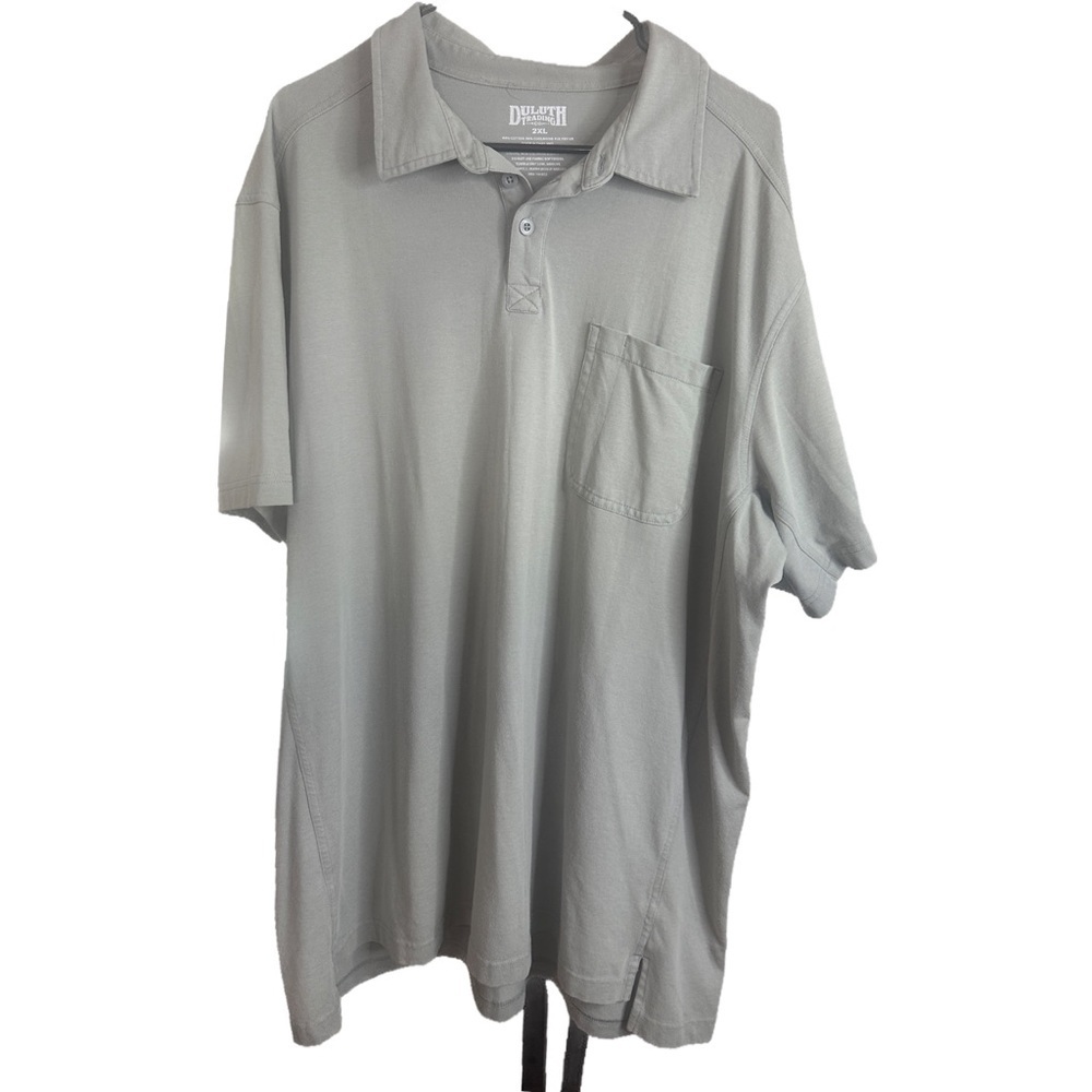 Mens Gray Duluth Trading Co. Coolmax Polo Shirt 2XL